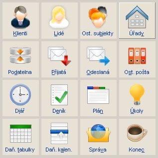 hlavní nabídka programu